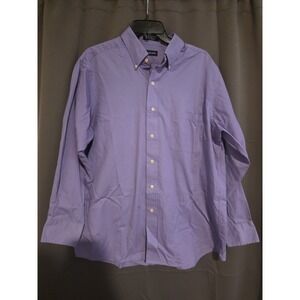 Chaps Purple Wrinkle‎ Free Button Down, Men's Large 16-16.5, Long Sleeve Shirt